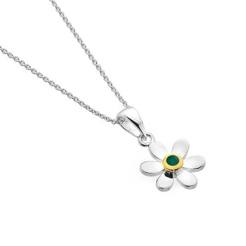 Daisy And Emerald Pendant Necklace, 2 of 3