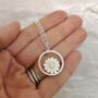 Large Framed Daisy Necklace In Silver And 18ct Gold, thumbnail 1 of 7