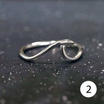 Sterling Silver Or Gold Waves Ring, 6 of 6