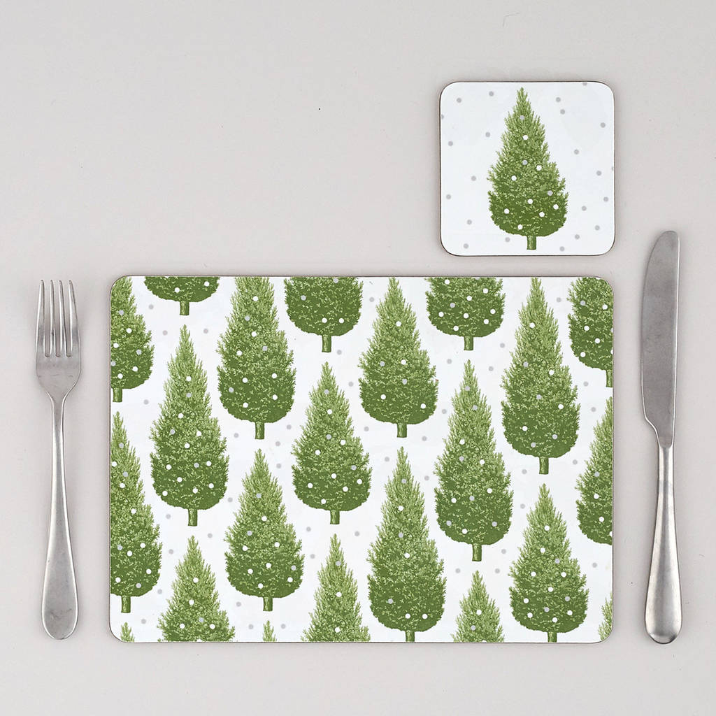Christmas Tree Placemat Set Of Four By THORNBACK & PEEL