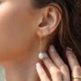 Elegant Gold Paperclip Chain Pearl Drop Earrings, thumbnail 1 of 5
