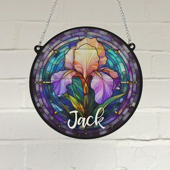 Iris Personalised Stained Glass Effect Suncatcher, 2 of 7