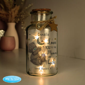 Personalised Me To You Moon And Back LED Light Up Jar, 3 of 4