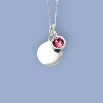 Genuine Pink Tourmaline Cz Necklace In Sterling Silver, 2 of 12