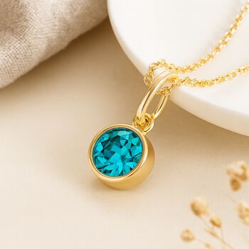 Personalised December Birthstone Necklace In Gold Plated Silver, 3 of 12