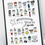 Personalised 25th Silver Wedding Anniversary Print, thumbnail 3 of 10
