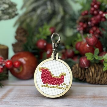 Dashing Through The Snow! Christmas Mini Matchbox Cross Stitch Kit, 4 of 5