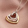 Mixed Gold Personalised Family Names Heart Necklace, thumbnail 1 of 6
