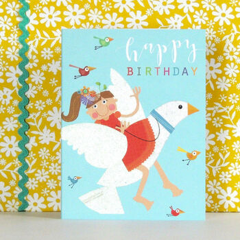 Mini Glittery Dove Birthday Card, 4 of 4