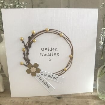 Personalised Golden Wedding Circle Card, 3 of 7