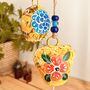 Hand Painted Mustard Yellow Long Hanging Bell Windchime, thumbnail 4 of 9
