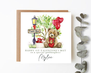 Personalised First Valentine's Day Card Cupid Lane, 2 of 4