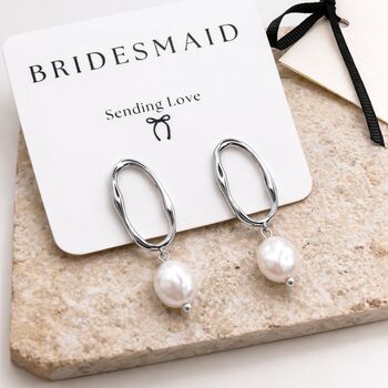 Freshwater Pearl Drop Bridesmaid Earrings, 9 of 9