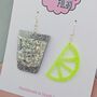 Tequila And Lime Resin Glitter Earrings, thumbnail 3 of 4