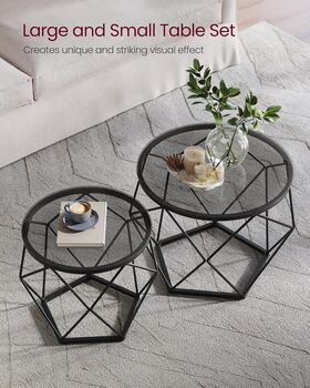 Set Of Two Round Coffee Tables Modern Style Side Tables, 4 of 7