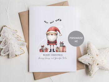 Ho Ho Santa Personalised Christmas Card, 3 of 3
