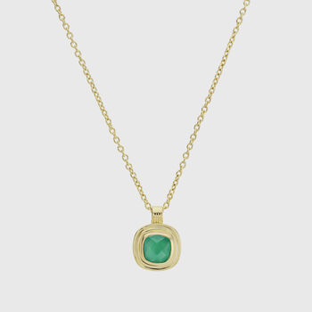 California Cushion Green Onyx Necklace, 2 of 4