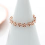 18ct Rose Gold Plated Band Of Flowers Ring, thumbnail 2 of 4