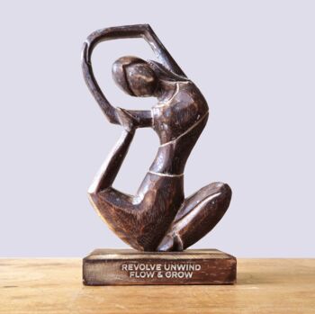 Yoga Lover Gift Wooden Statue, 6 of 8