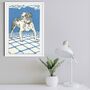 Vintage Bulldog Art Illustration Print, thumbnail 2 of 6