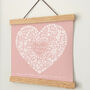 Personalised Mothers Day Floral Heart Oak Wall Hanging, thumbnail 4 of 8
