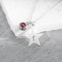 Personalised Silver Star With Birthstone Crystal Necklace, thumbnail 1 of 5