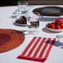 Block Stripe Napkins Set Of Two: Crimson Red/Blush, thumbnail 5 of 6