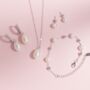 Pearl Station Bracelet In Sterling Silver And Gold Vermeil, thumbnail 4 of 10