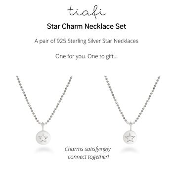 Solid Silver Star Charm Necklace Set, 2 of 6