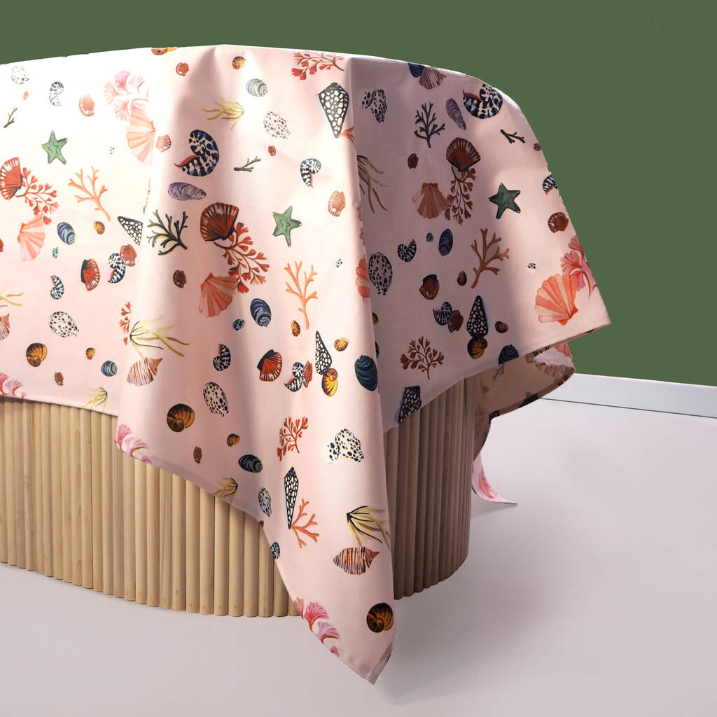 Miami Shells Oilcloth Tablecloth By Eleanor Bowmer