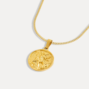 Gold St Michael Round Pendant Necklace Chain For Men, 11 of 12