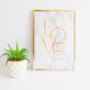 Marble And Gold 'Love' Print, thumbnail 1 of 2