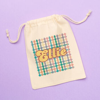 Personalised Pastel Gingham Easter Bag, 3 of 4