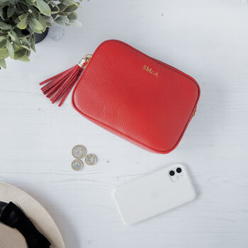 Personalised Real Leather Cross Body Handbag, 3 of 12