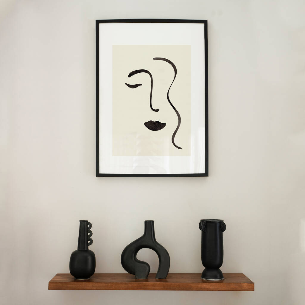 Abstract Face Art Print By Palm & Wild