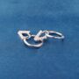 Silver Initials Hoop Earrings, Initial V Earrings, Pave Hoops, thumbnail 6 of 7
