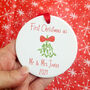 First Christmas As Mr And Mrs Mistletoe Decoration, thumbnail 7 of 9
