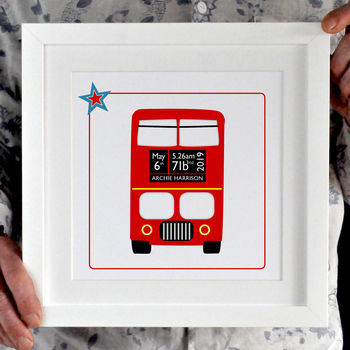 New Baby London Bus Print, 3 of 6