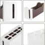 Narrow White And Brown Plastic Storage Drawers On Wheel, thumbnail 6 of 9