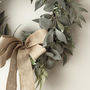 Laurel Leaf Artificial Wreath With Hessian Bow, thumbnail 2 of 4
