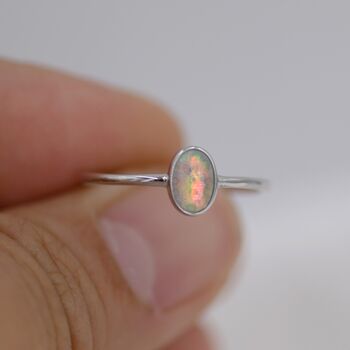 Oval Opal Ring In Sterling Silver, 2 of 8