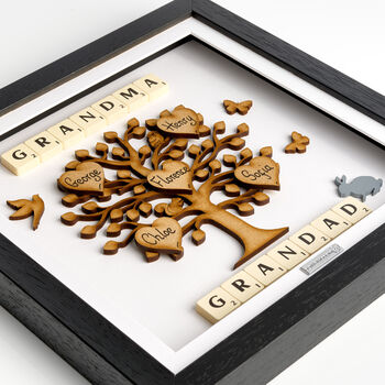 Wooden Personalised Grandma And Grandad Family Tree Gift, 5 of 12