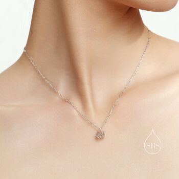 Sterling Silver Tiny Crown Pendant Necklace, 4 of 11