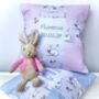 Nursery Bunny Name And Date Cushion, thumbnail 9 of 9