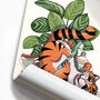 Tiger Cleaning Teeth, Funny Bathroom Home Decor Poster, thumbnail 4 of 7