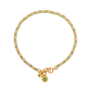 Linear Birthstone Bracelet August Peridot, 3 of 4