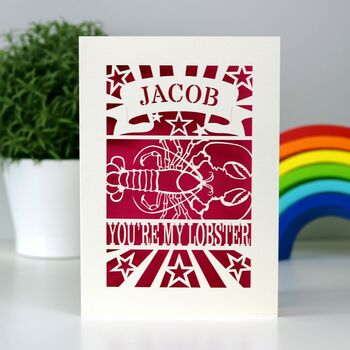 Personalised Papercut Lobster Card, 8 of 11