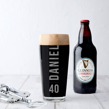 Personalised 40th Birthday Name And Age Beer Glass, 2 of 4