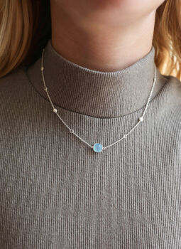 Iseo Blue Chalcedony And Sterling Silver Necklace, 2 of 4