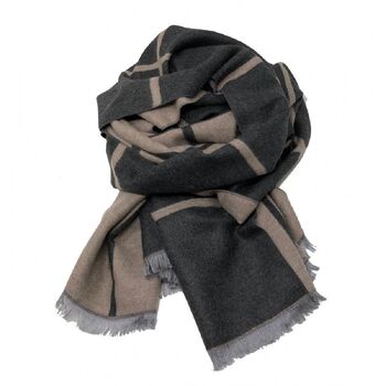Cashmere Blend Check Reversible Blanket Scarf, 8 of 12